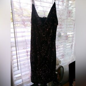 Black Sparkle Evening Dress - Women's Formal Gown